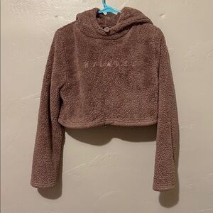 Balance Athletica Mauve Fleece Cropped Hoodie Small